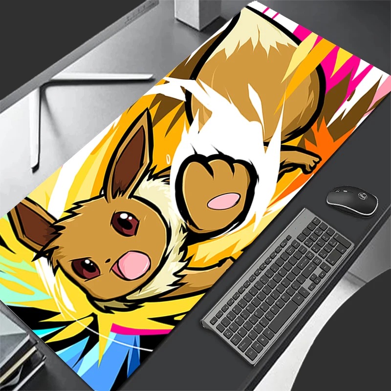 Gaming Keyboard Theme - P-Pokemon Eevee Anime Gaming Mouse Pad,
