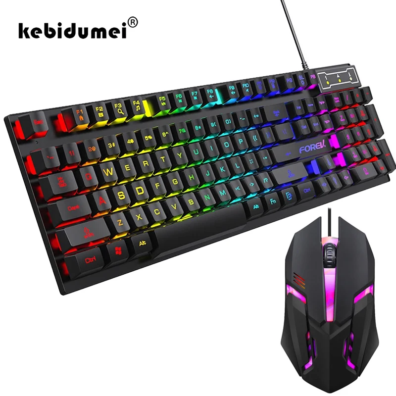 Keyboard Mouse Bundle Gaming - 104 Key Backlit Mechanical Keyboard Wired
