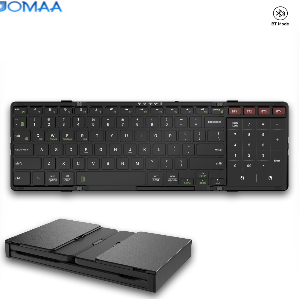 Gaming Keyboard Budget - JOMAA Foldable Bluetooth Keyboard With Touchpad&Number