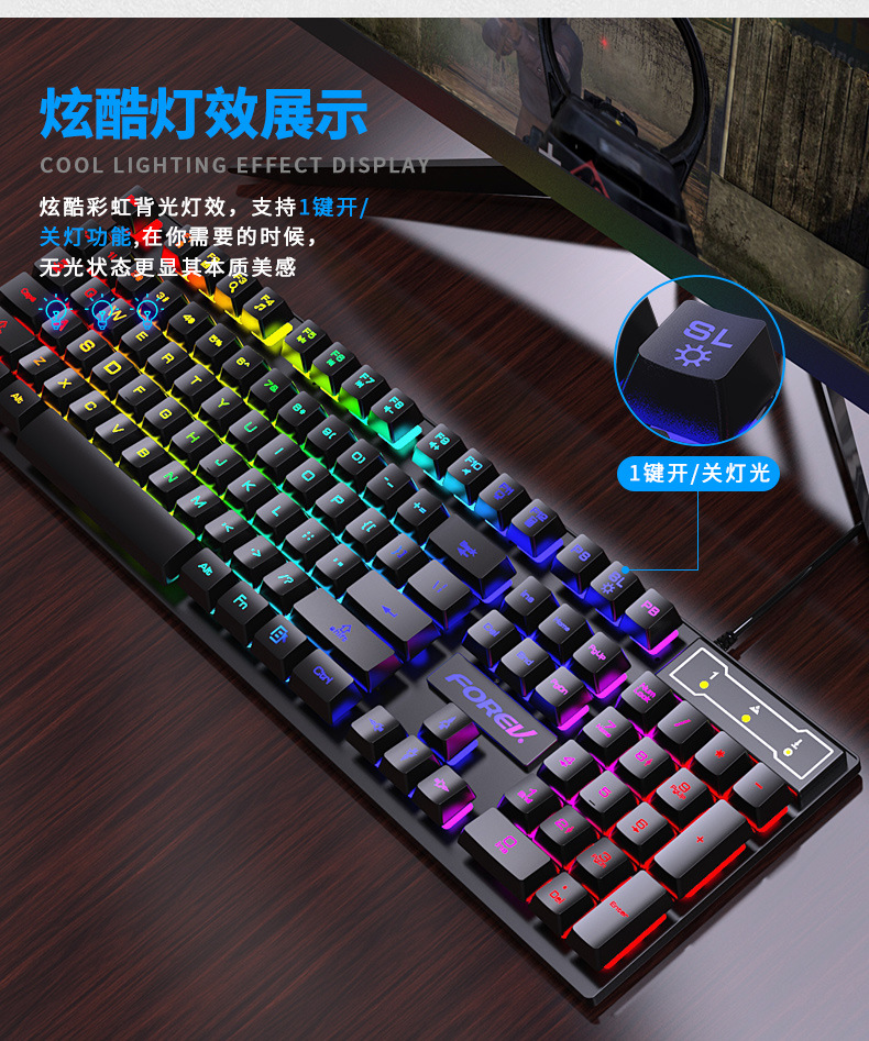 Keyboard Mouse Bundle Gaming - 104 Key Backlit Mechanical Keyboard Wired