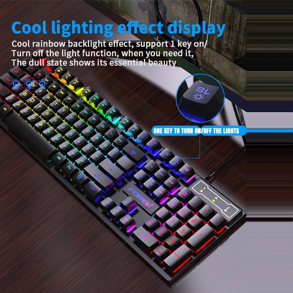104 Keys Wired Keyboard RGB Co - Gaming Keyboard Budget review and price