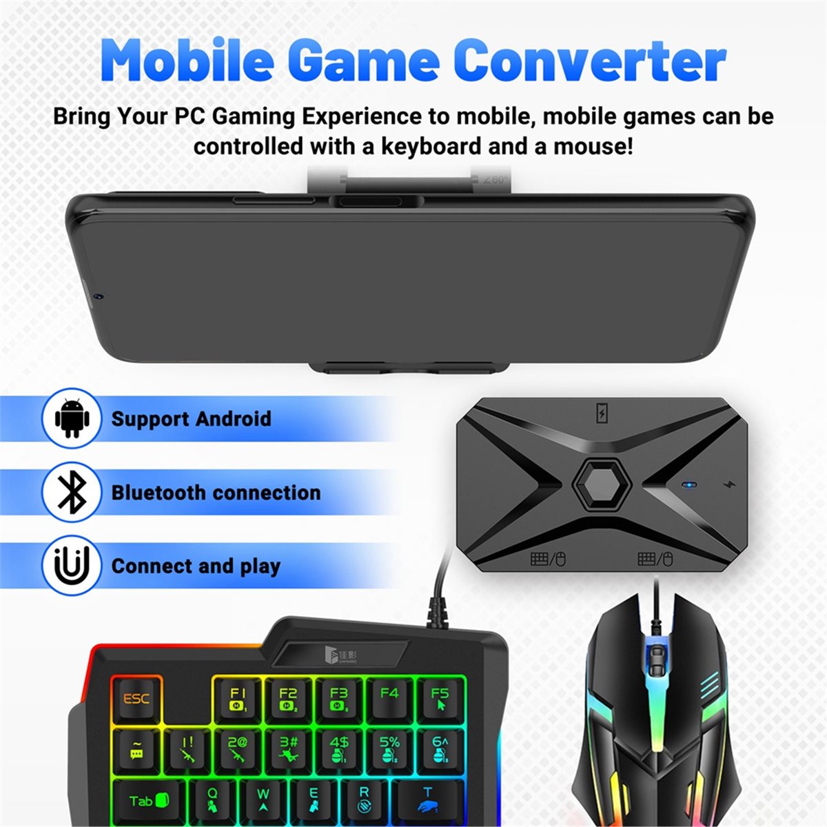 ABGN Mobile Games Converter Ki - Gaming Keyboard And Mouse Converter For Mobile review and price