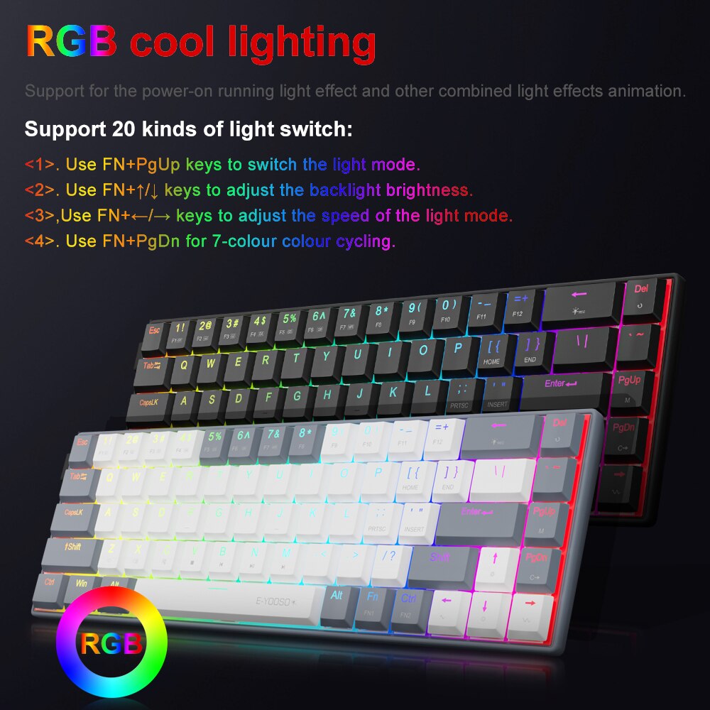 E-YOOSO A68 RGB Mini Slim USB  - Gaming Keyboard Budget review and price