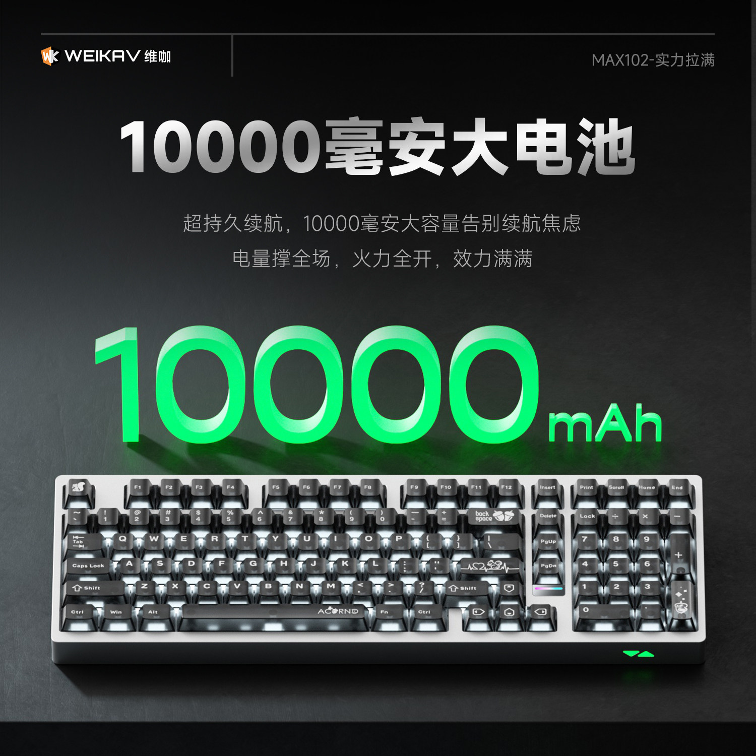 Weika Max102 Aluminum Case Wir - Gaming Keyboard Wireless review and price