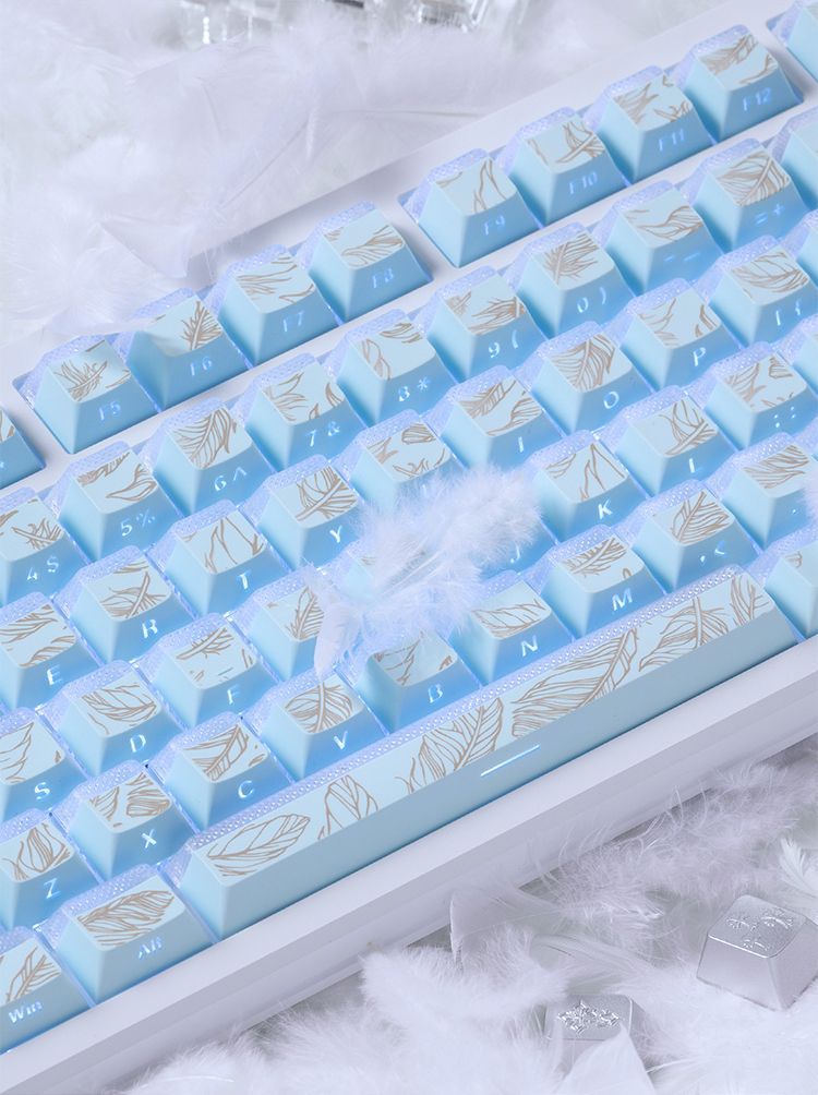Feather Pattern 97 Keycaps Che - Gaming Keyboard Tkl review and price
