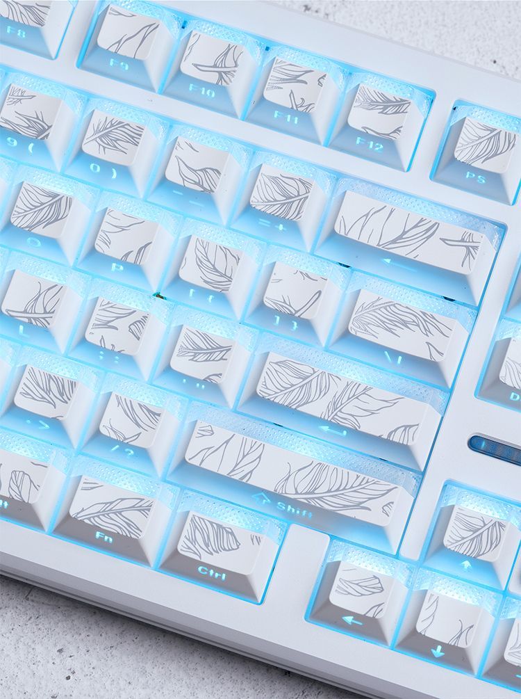Feather Pattern 97 Keycaps Che - Gaming Keyboard Tkl review and price