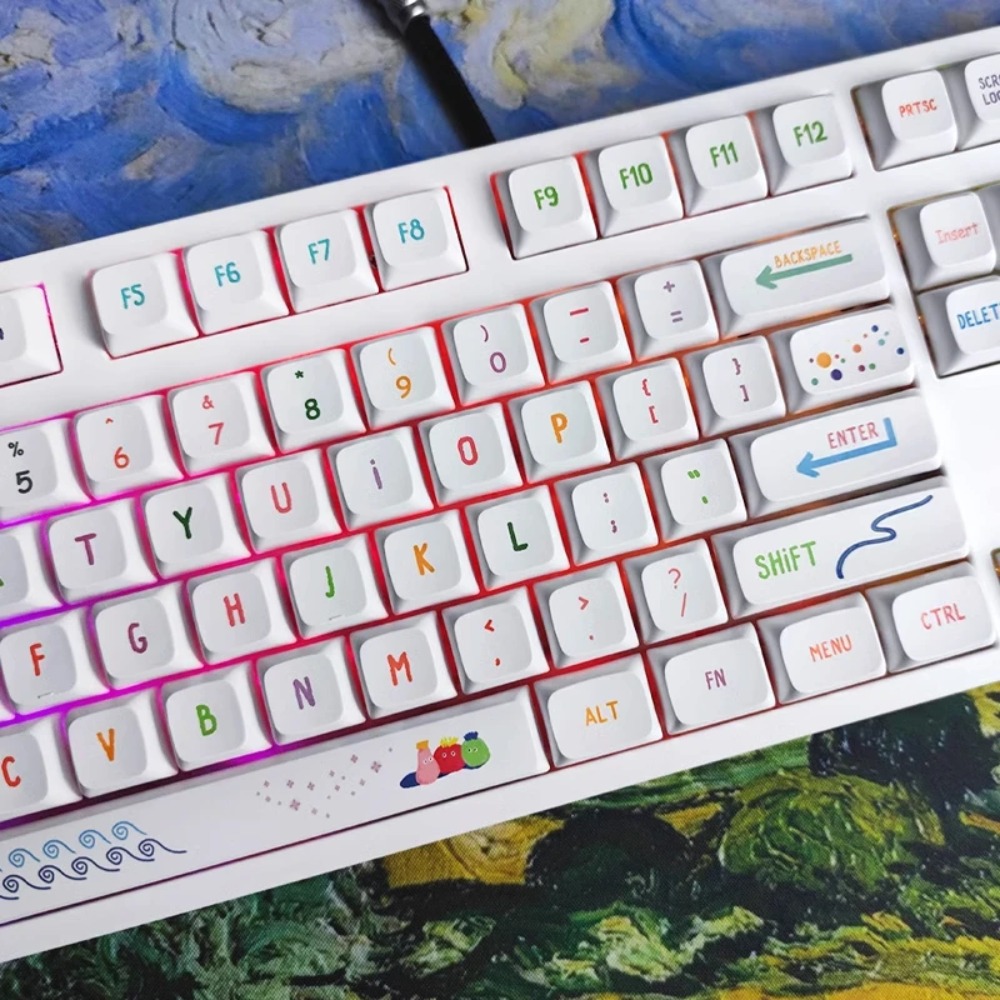 Vibrant Summer Art Keycaps 128 - Gaming Keyboard Tkl review and price