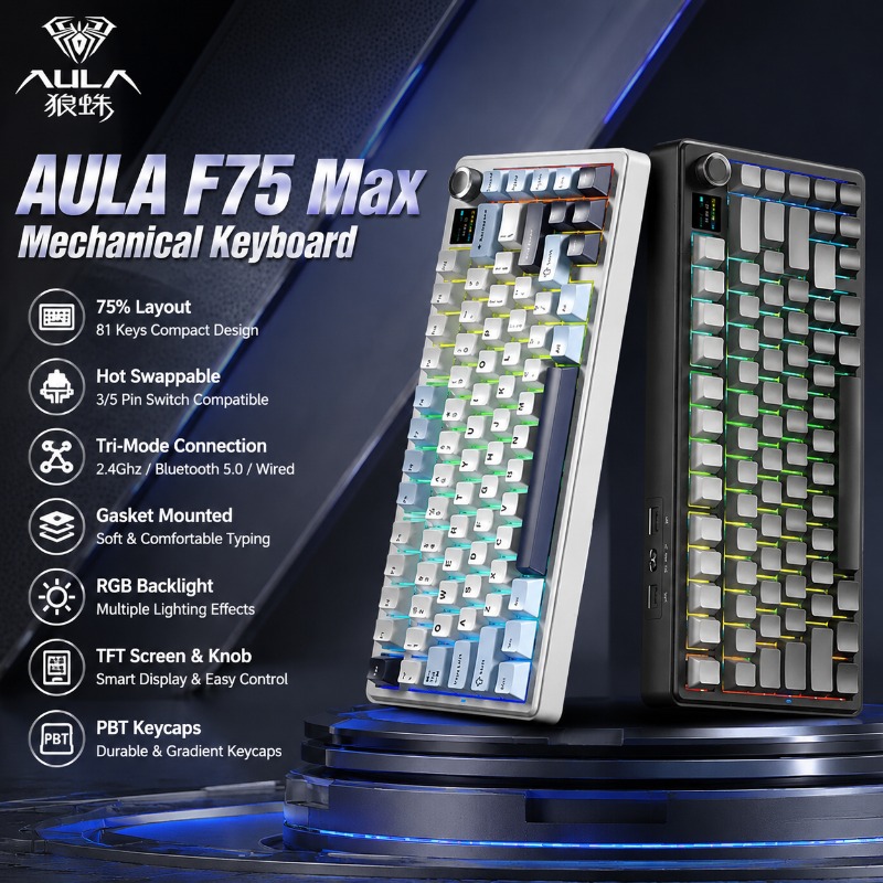 AULA F75 Max Mechanical Keyboa - Gaming Keyboard Wireless review and price