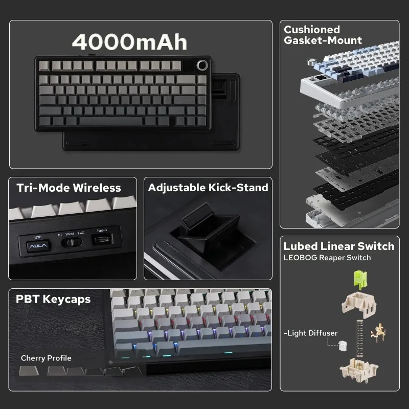 AULA F75 Max Mechanical Keyboa - Gaming Keyboard Wireless review and price