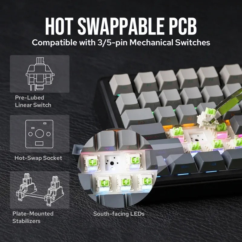 AULA F75 Max Mechanical Keyboa - Gaming Keyboard Wireless review and price