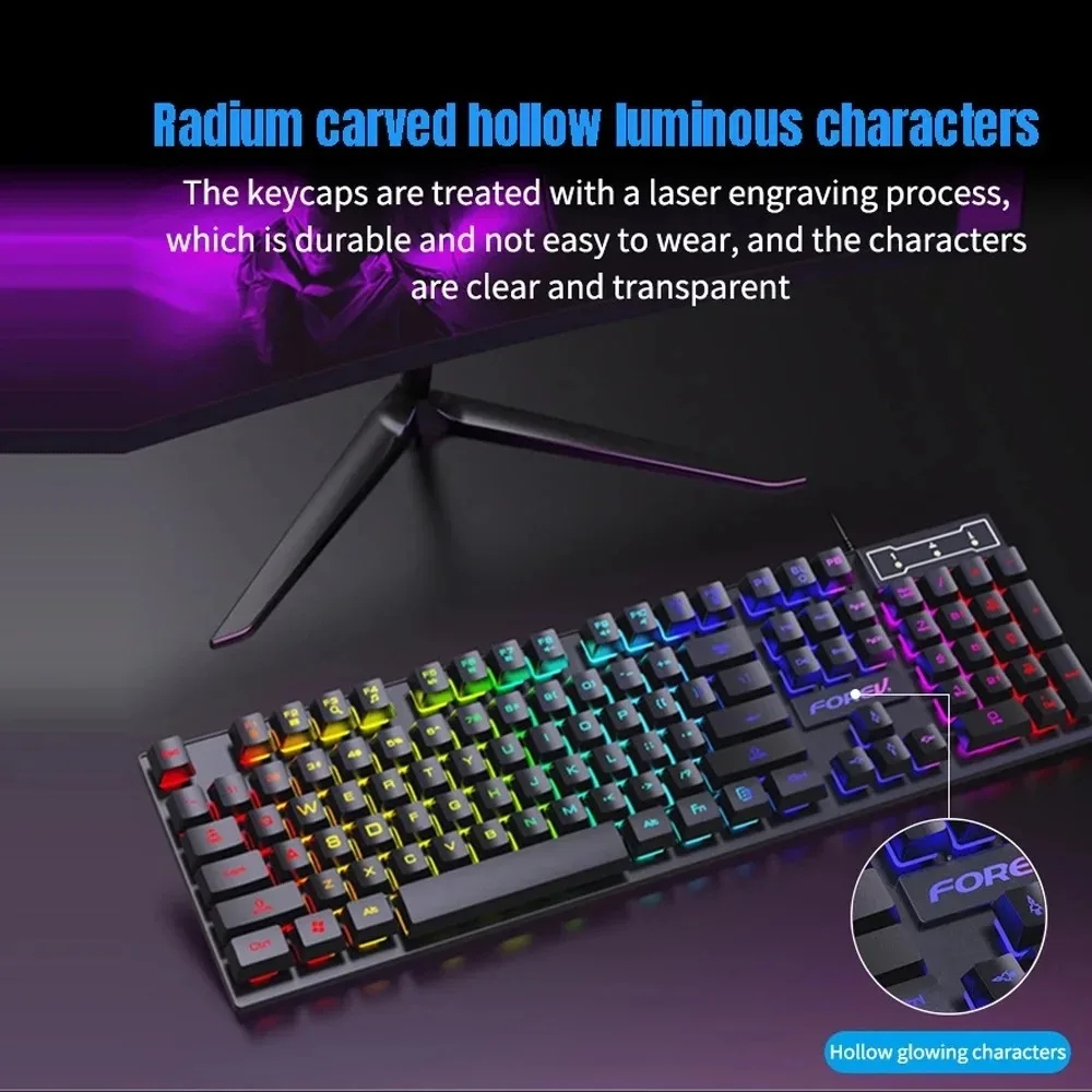 104 Key Backlit Mechanical Key - Keyboard Mouse Bundle Gaming review and price