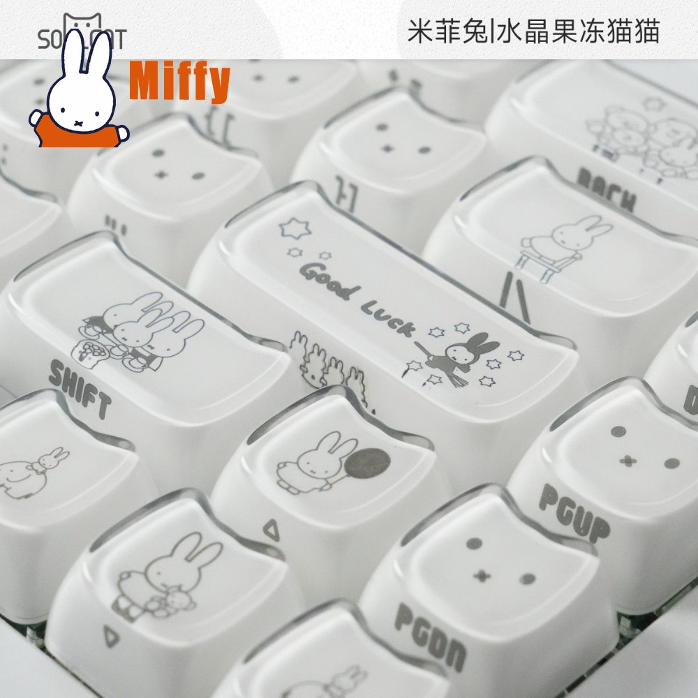 Kawaii Miffy Keycaps Cute Rabb - Gaming Keyboard Typewriter review and price