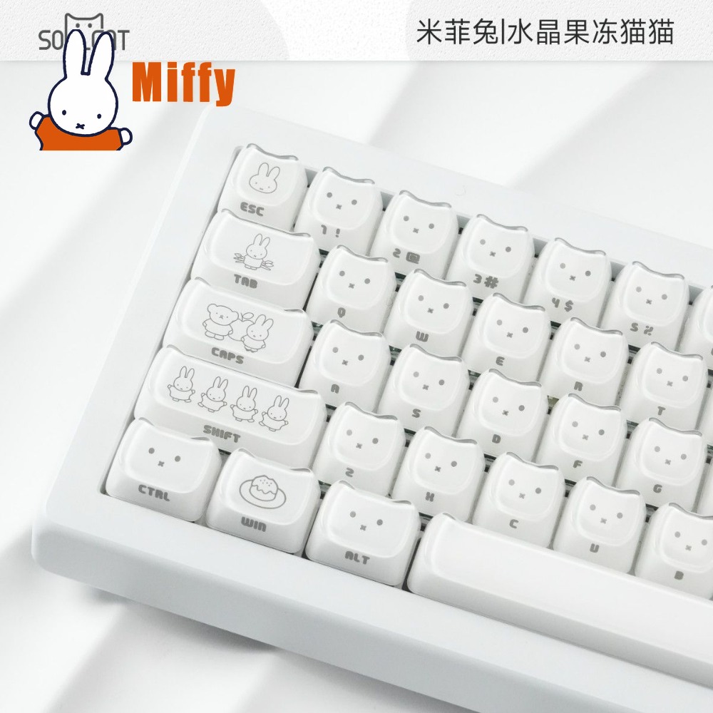 Kawaii Miffy Keycaps Cute Rabb - Gaming Keyboard Typewriter review and price