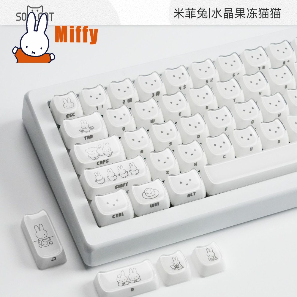 Kawaii Miffy Keycaps Cute Rabb - Gaming Keyboard Typewriter review and price