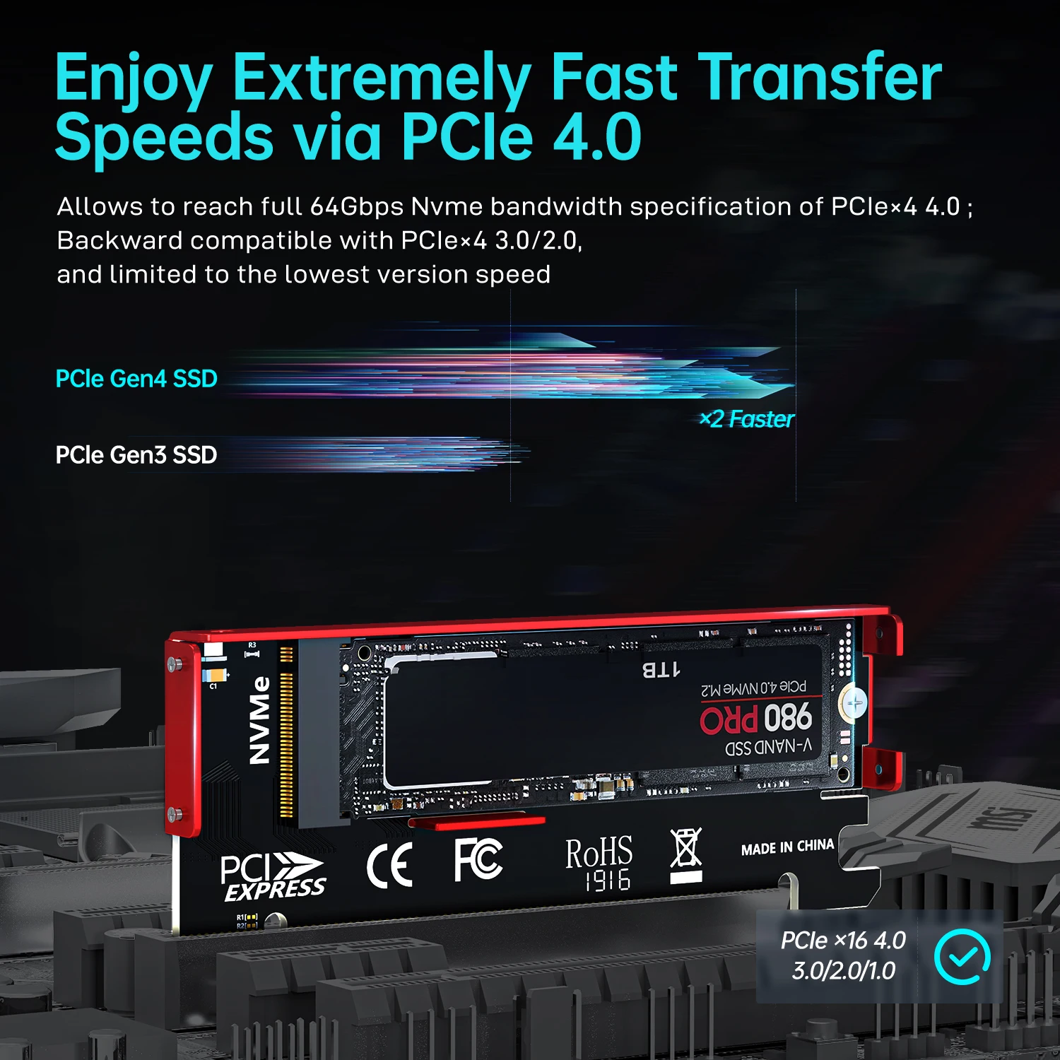 JEYI M.2 NVME To PCIe 4.0 X16  - Samsung Ssd 980 Pro review and price