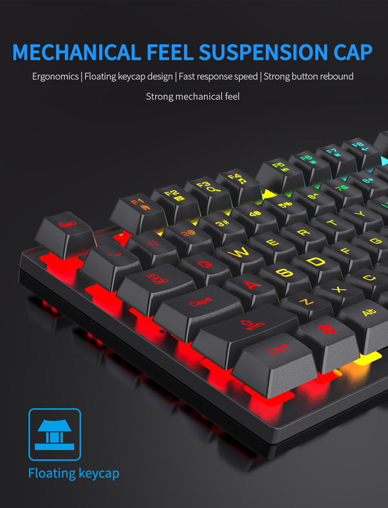 104 Key Backlit Mechanical Key - Keyboard Mouse Bundle Gaming review and price
